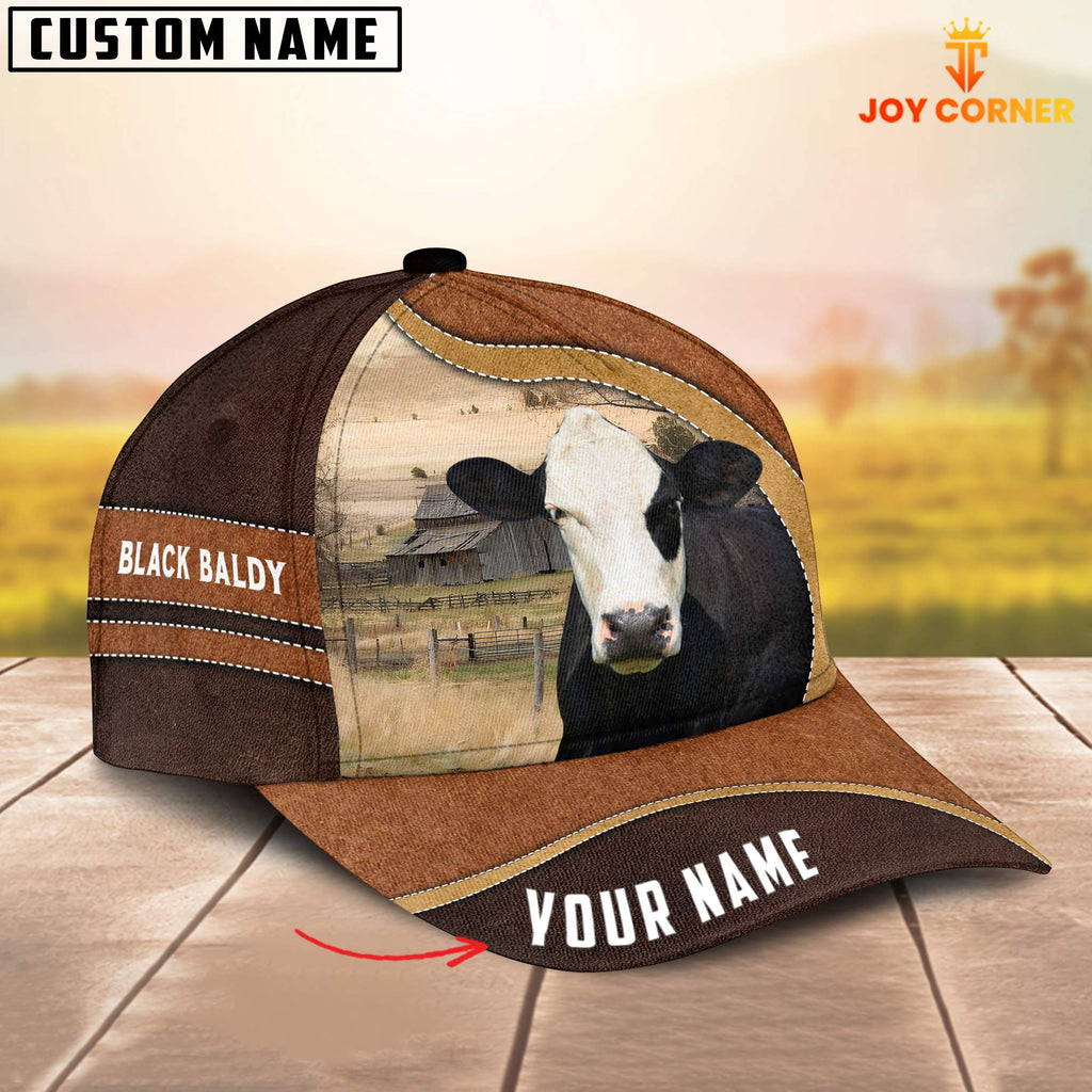 Black Baldy Happy Face Customized Name Cap