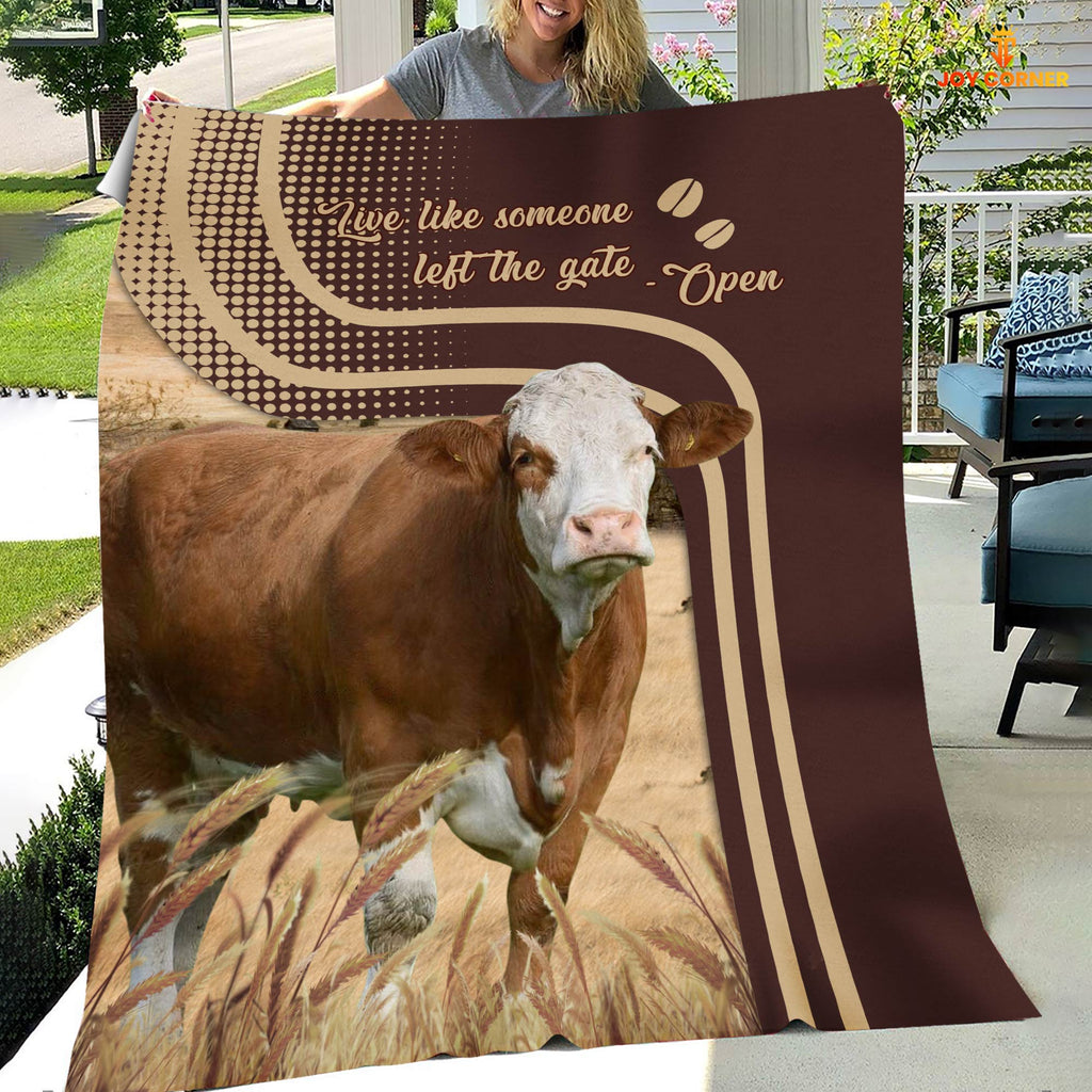 Simmental Live Like Someone Left The Gate Open Cattle Blanket
