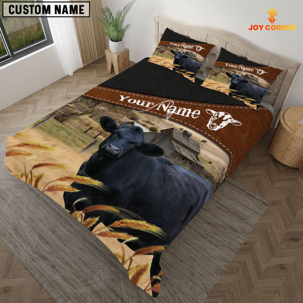 Black Angus On The Field Customized Name 3D Bedding Set