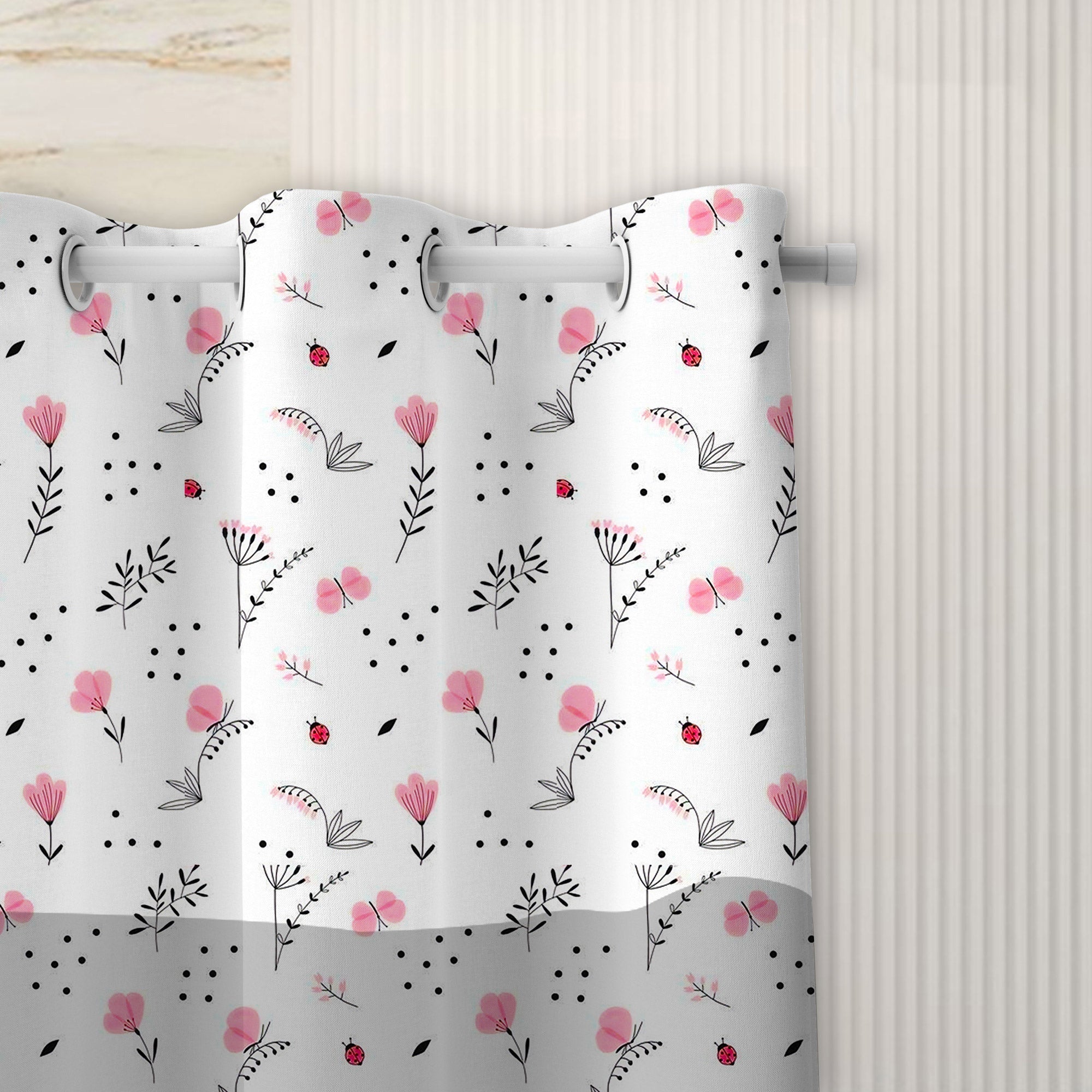 Black Angus Flower 3D Shower Curtain