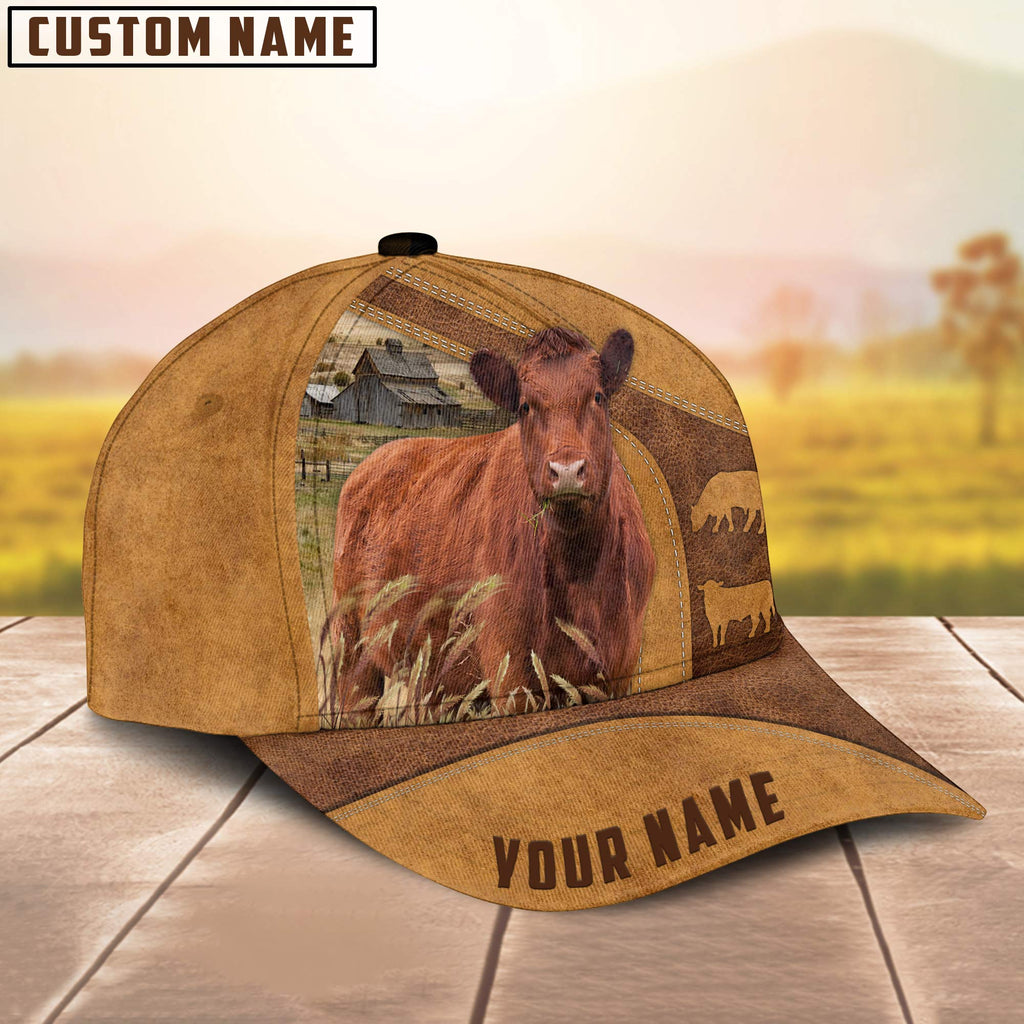 Custom Name Red Angus Cattle Cap