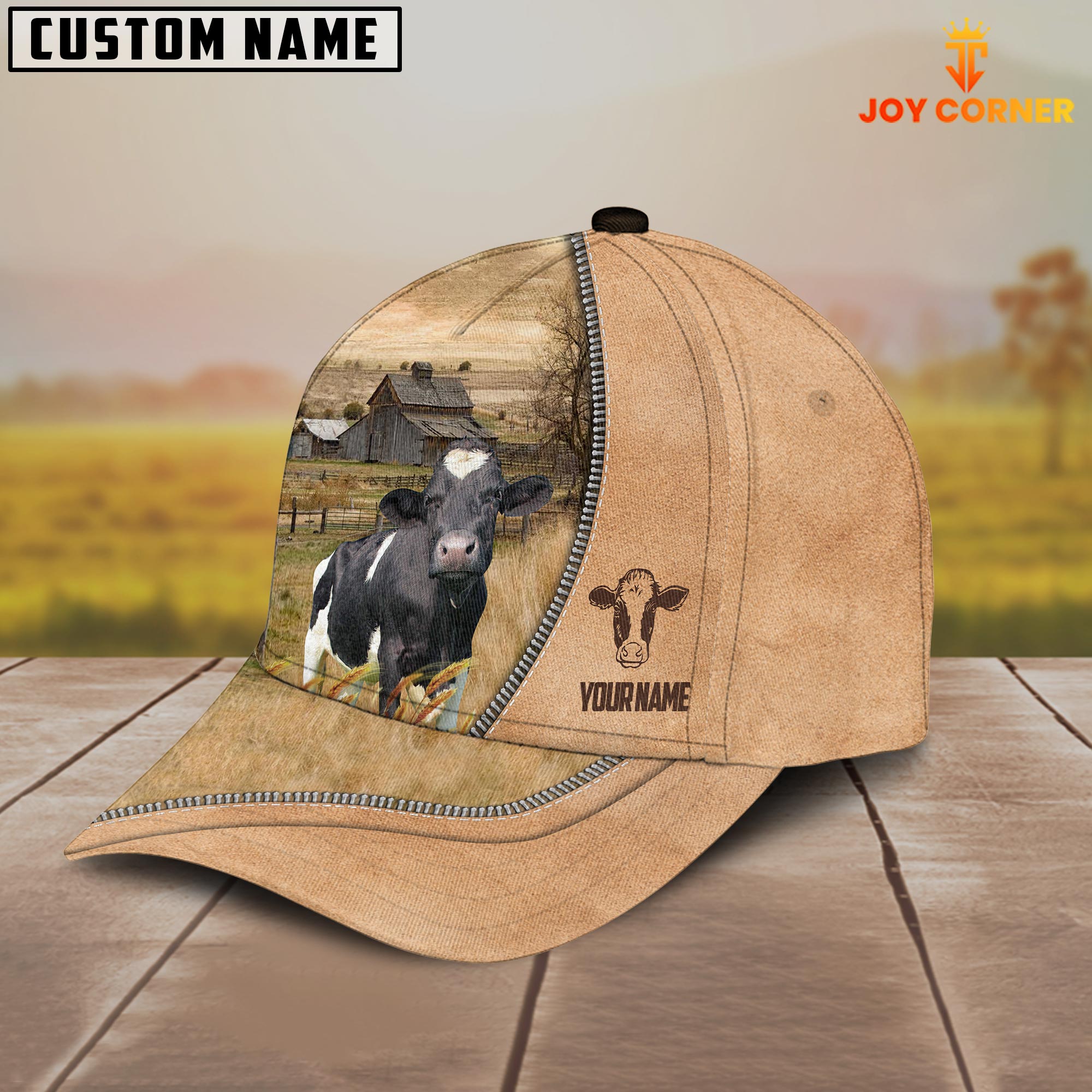 Holstein Farming Light Brown Customized Name Cap
