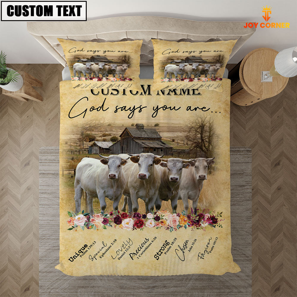 Charolais God Says You Are Custom Name Bedding Set