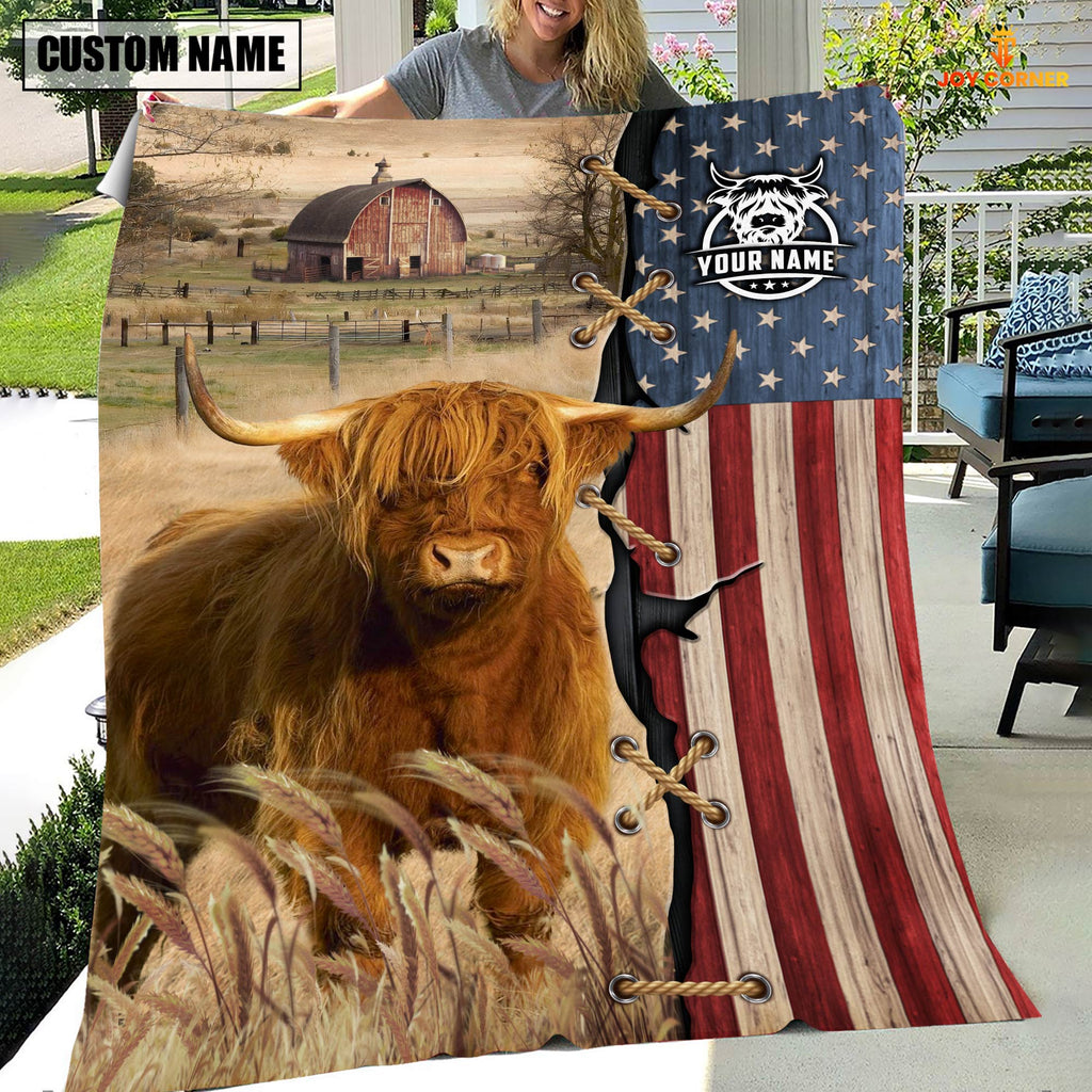 Personalized Name Highland Flag Vintage Blanket