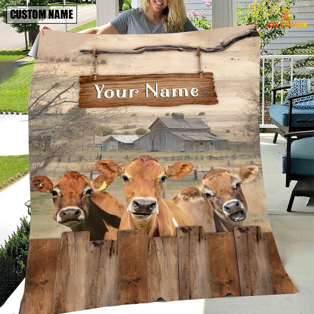 Personalized Name Jersey Wooden Pattern Blanket
