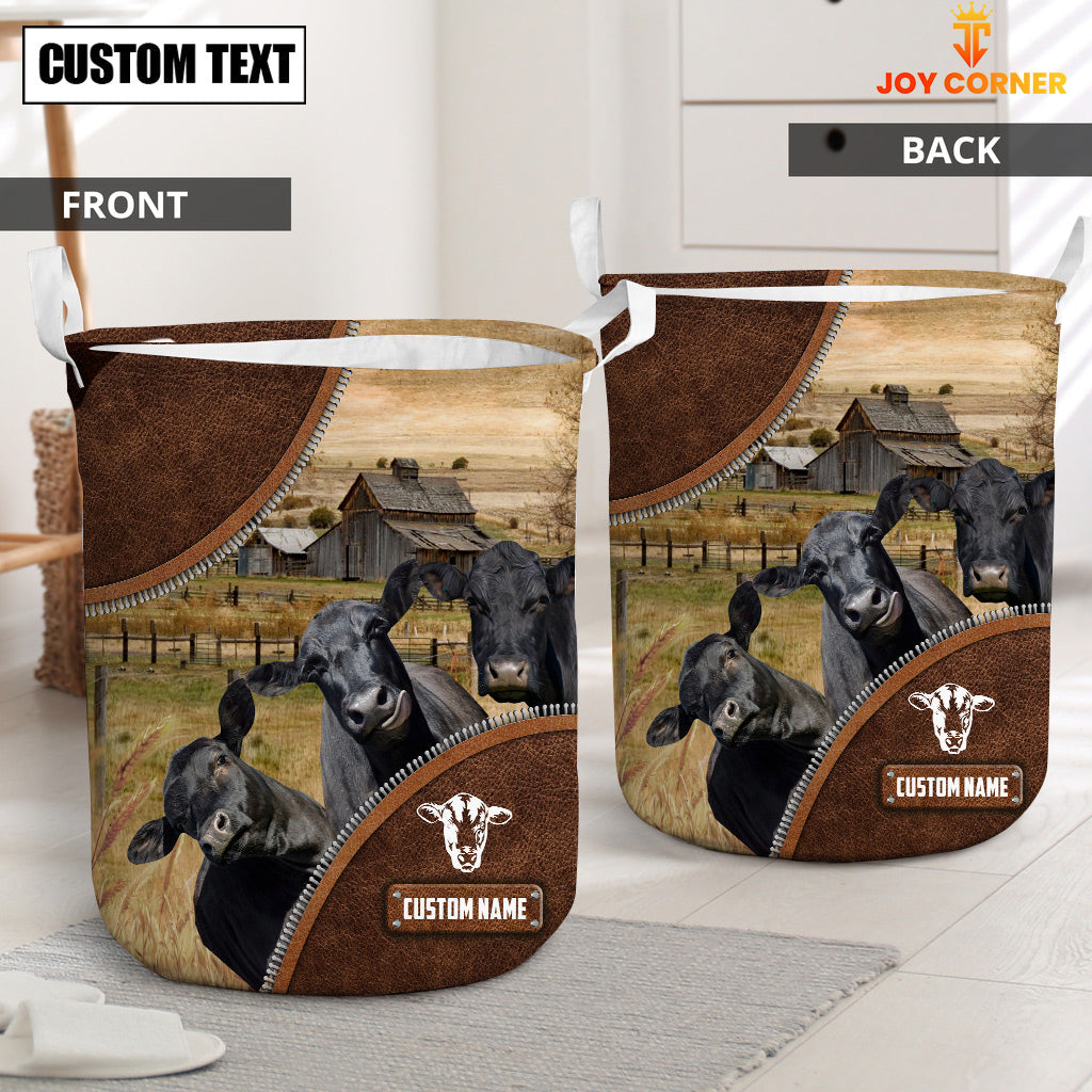 Black Angus Custom Name Laundry Basket