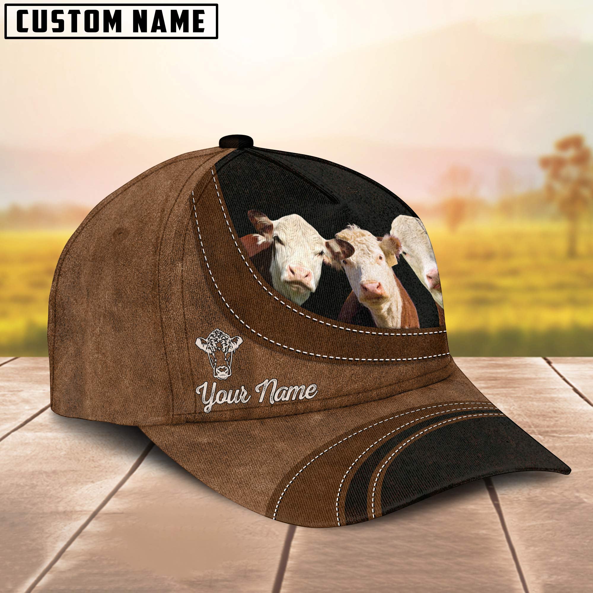 Hereford Happiness Customized Name Cap