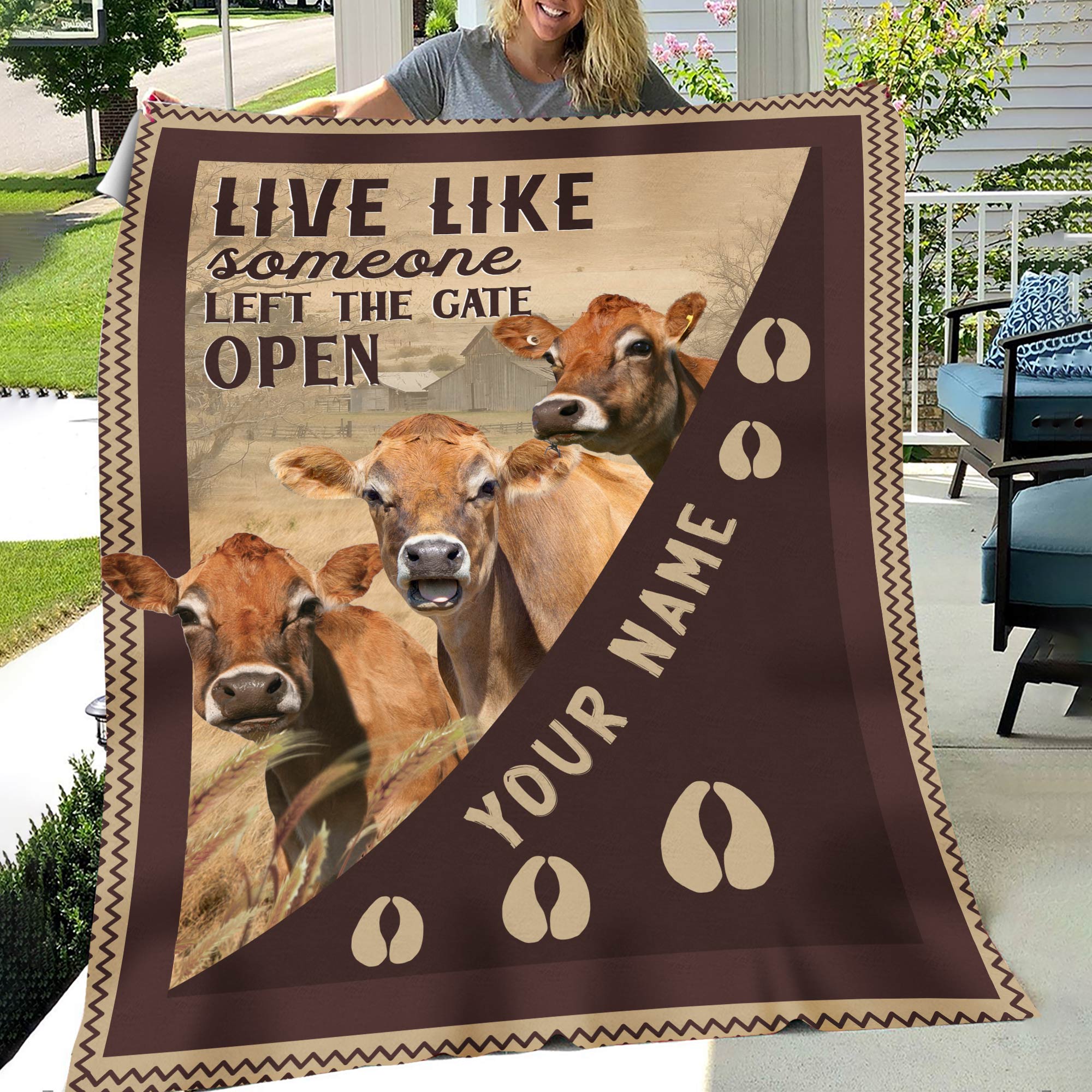 Personalized Jersey Live Like Someone Left The Gate Open Blanket