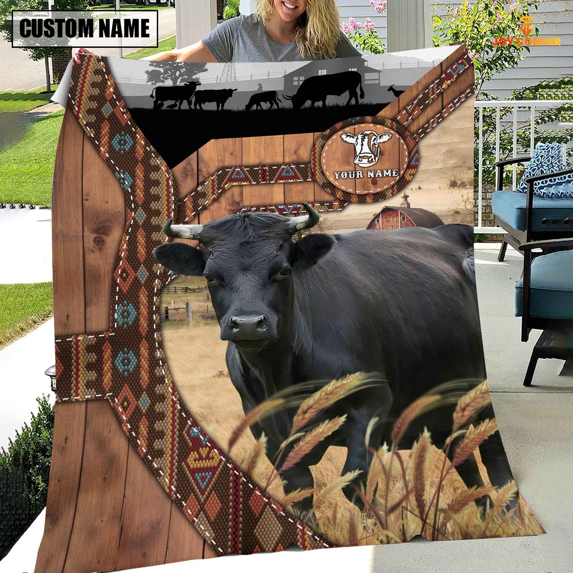 Dexter Custom Name Brocade Pattern Blanket