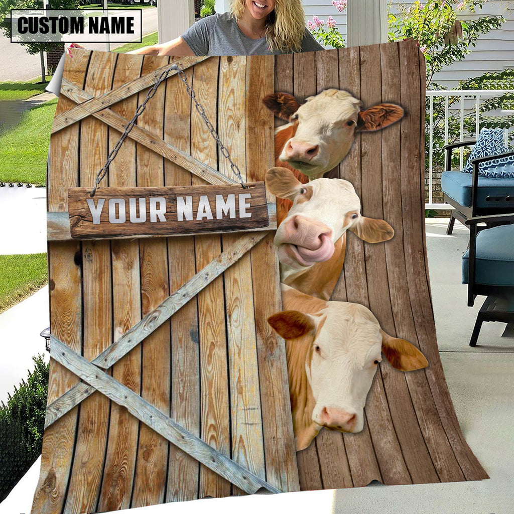 Personalized Name Simmental Barn Blanket
