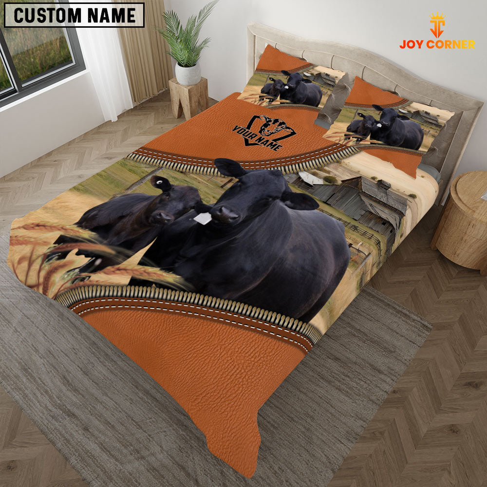Black Angus On The Farm Customized Name 3D Bedding Set