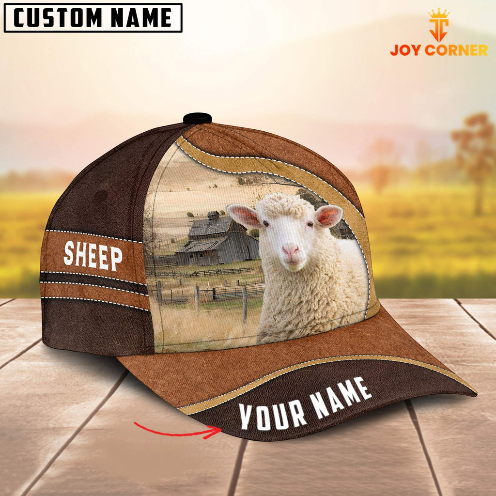 Sheep Happy Face Customized Name Cap