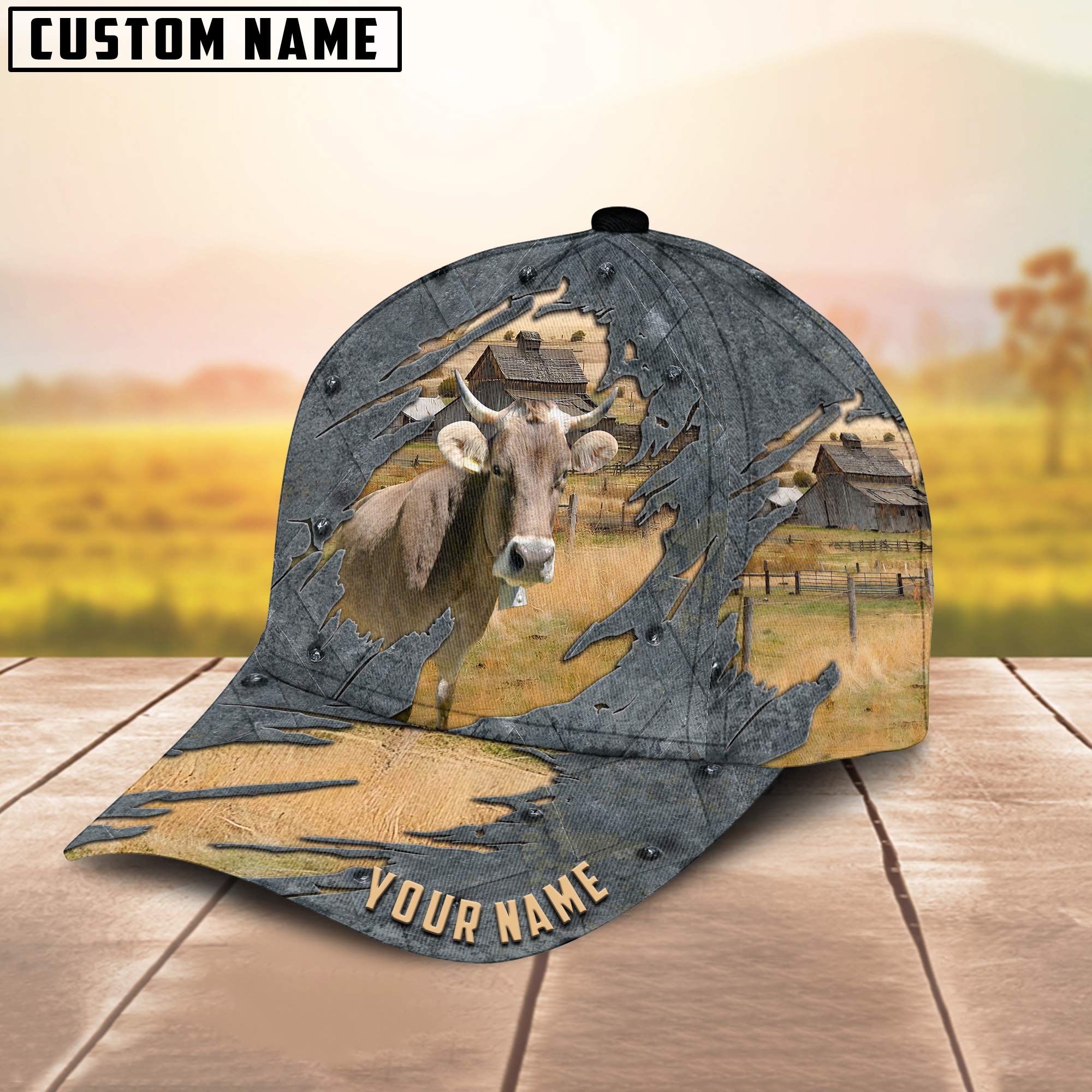 Brown Swiss Customized Name Cap