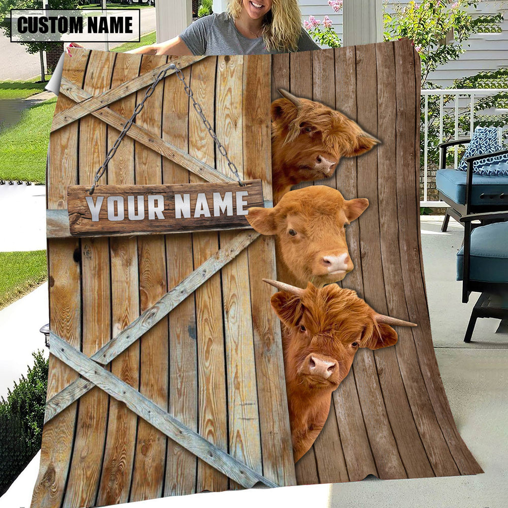 Personalized Name Miniature Highland Barn Blanket