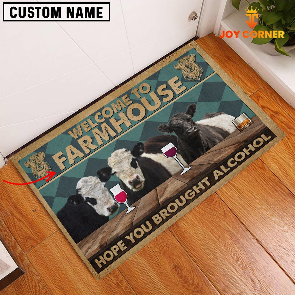 Belted Galloway Hope You Bought Alcohol Custom Name Doormat