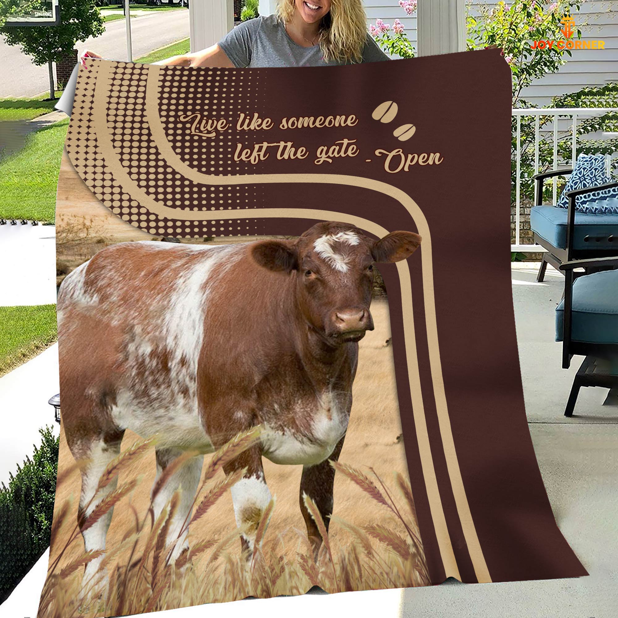Shorthorn Live Like Someone Left The Gate Open Cattle Blanket