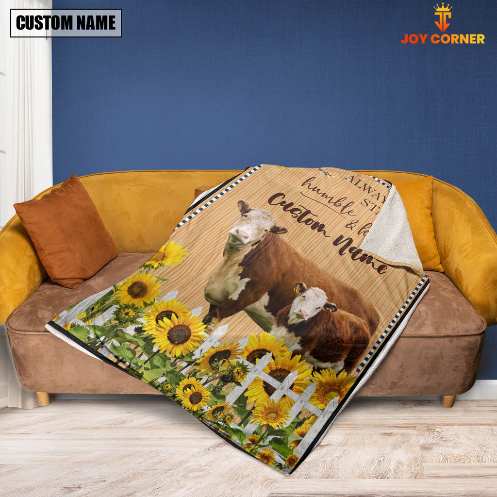 Hereford Custom Name - Always Stay Humble and Kind Blanket