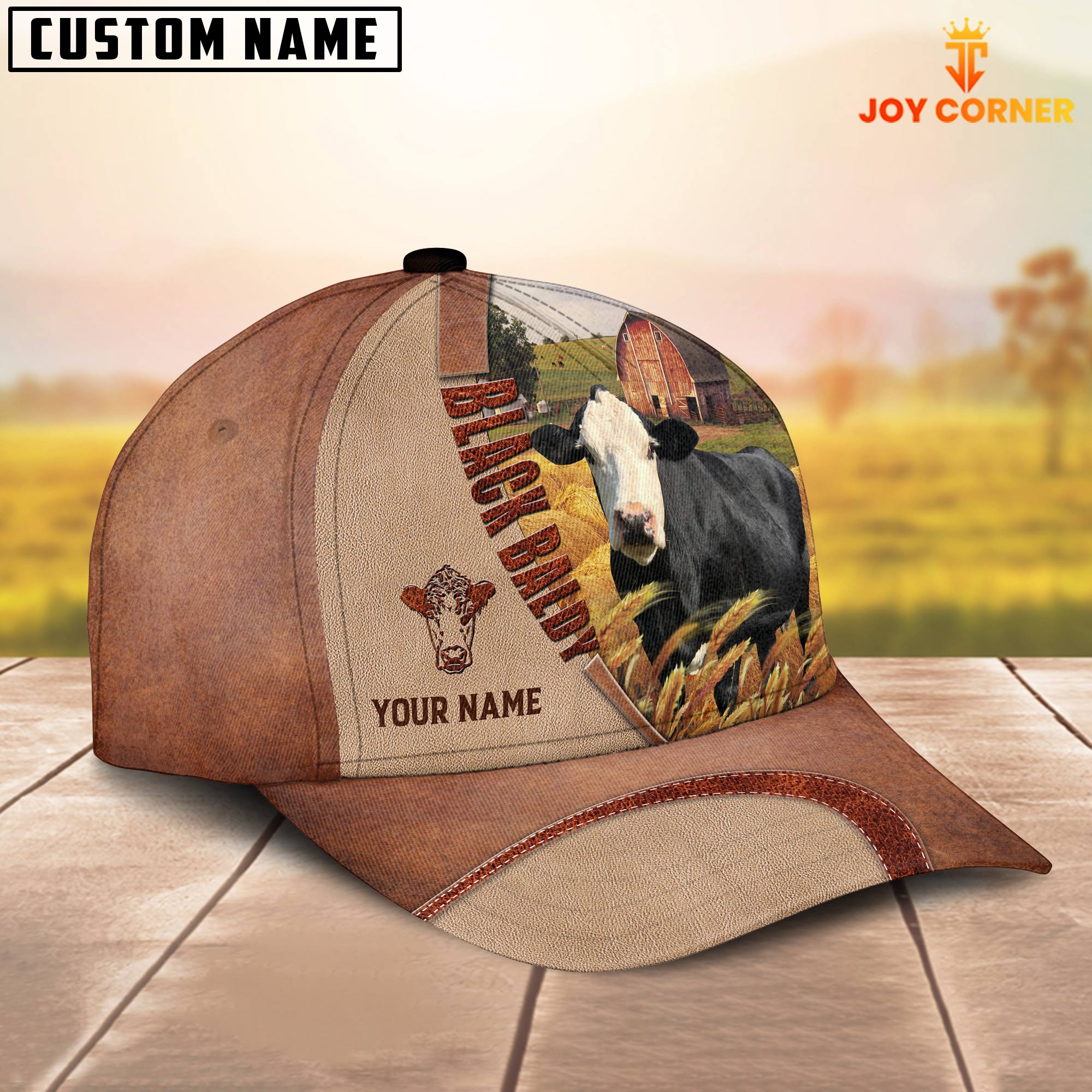 Personalized Name Black Baldy Farm Barn Cap
