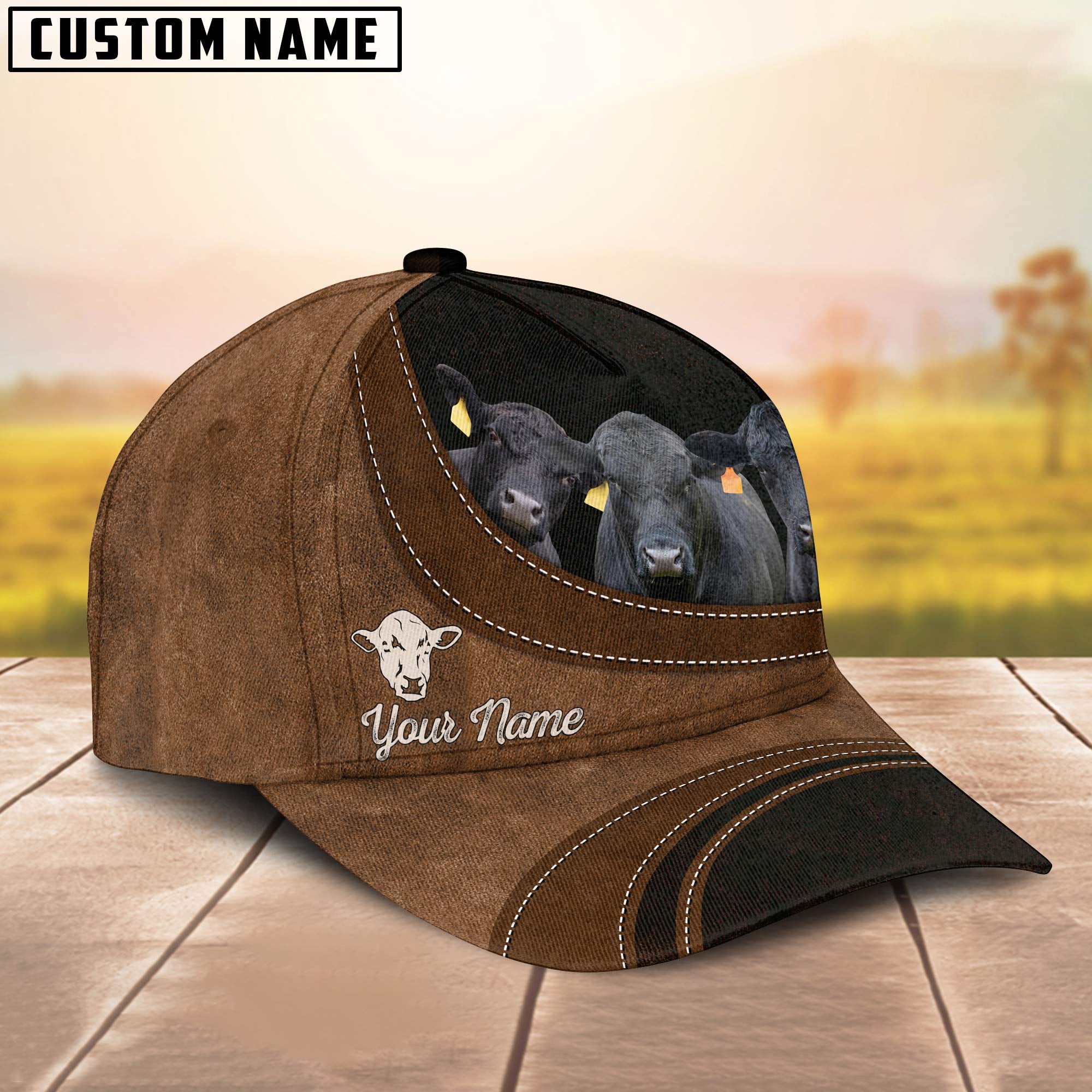 Brangus Happiness Customized Name Cap
