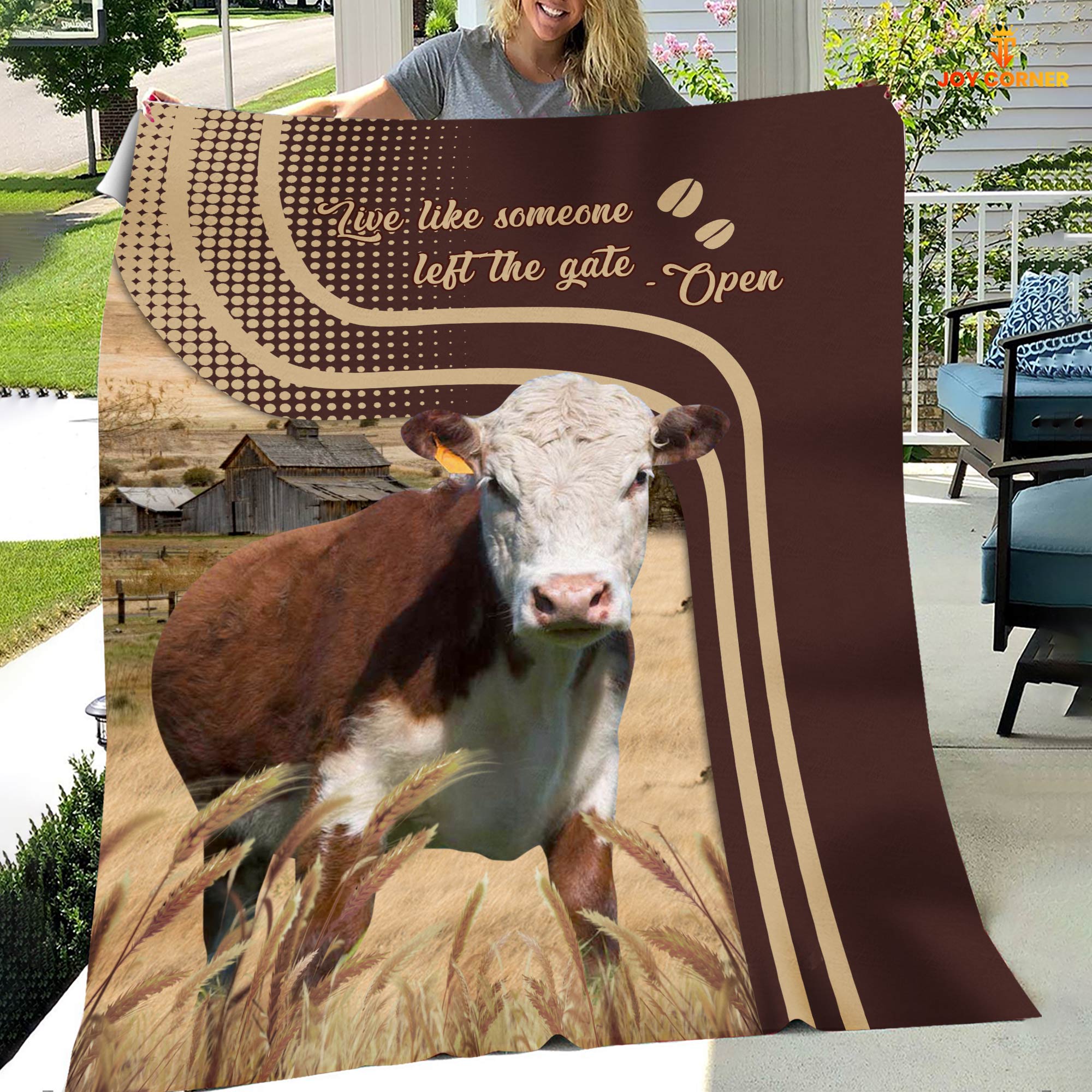 Hereford Live Like Someone Left The Gate Open Cattle Blanket