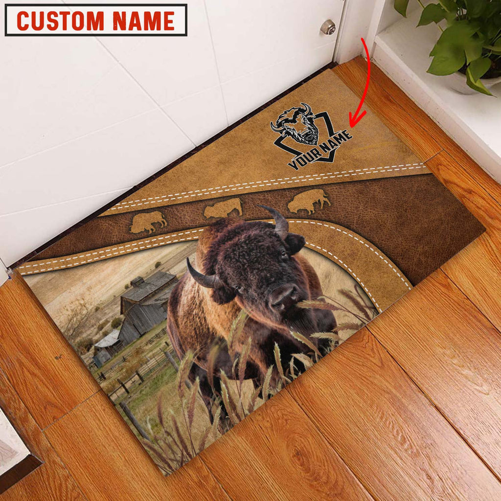 Bison Personalized - Welcome Brown Doormat