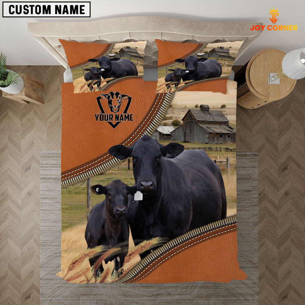 Black Angus On The Farm Customized Name 3D Bedding Set