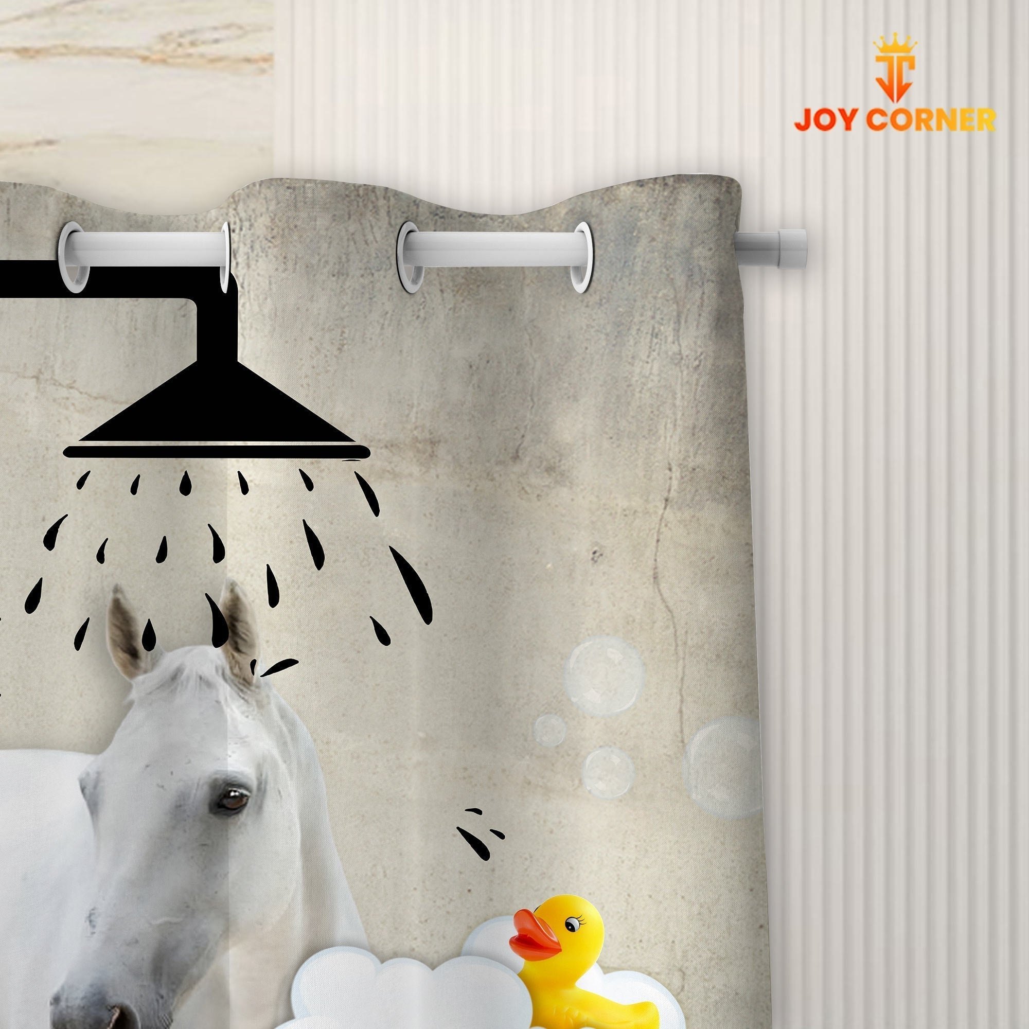 White Horse I Don't Sing In The Shower 3D Shower Curtain