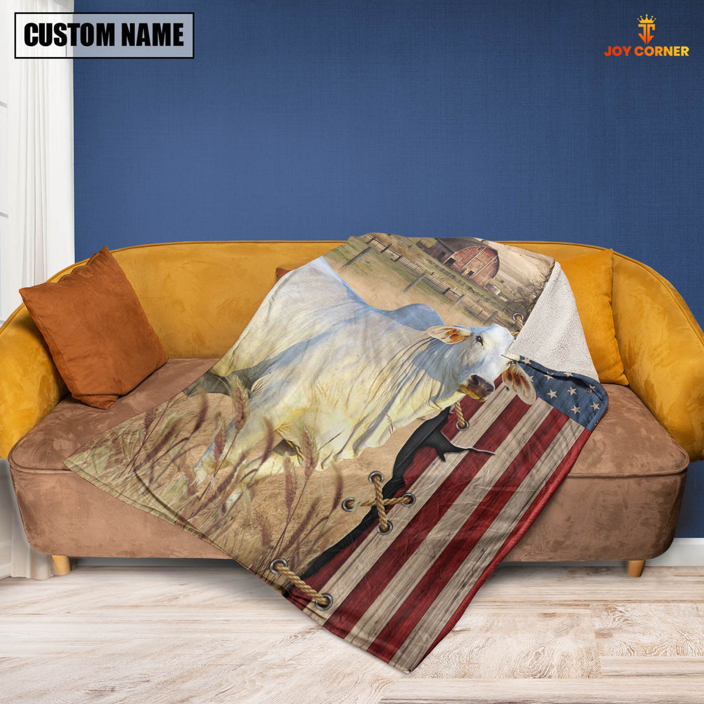Personalized Name Brahman Flag Vintage Blanket