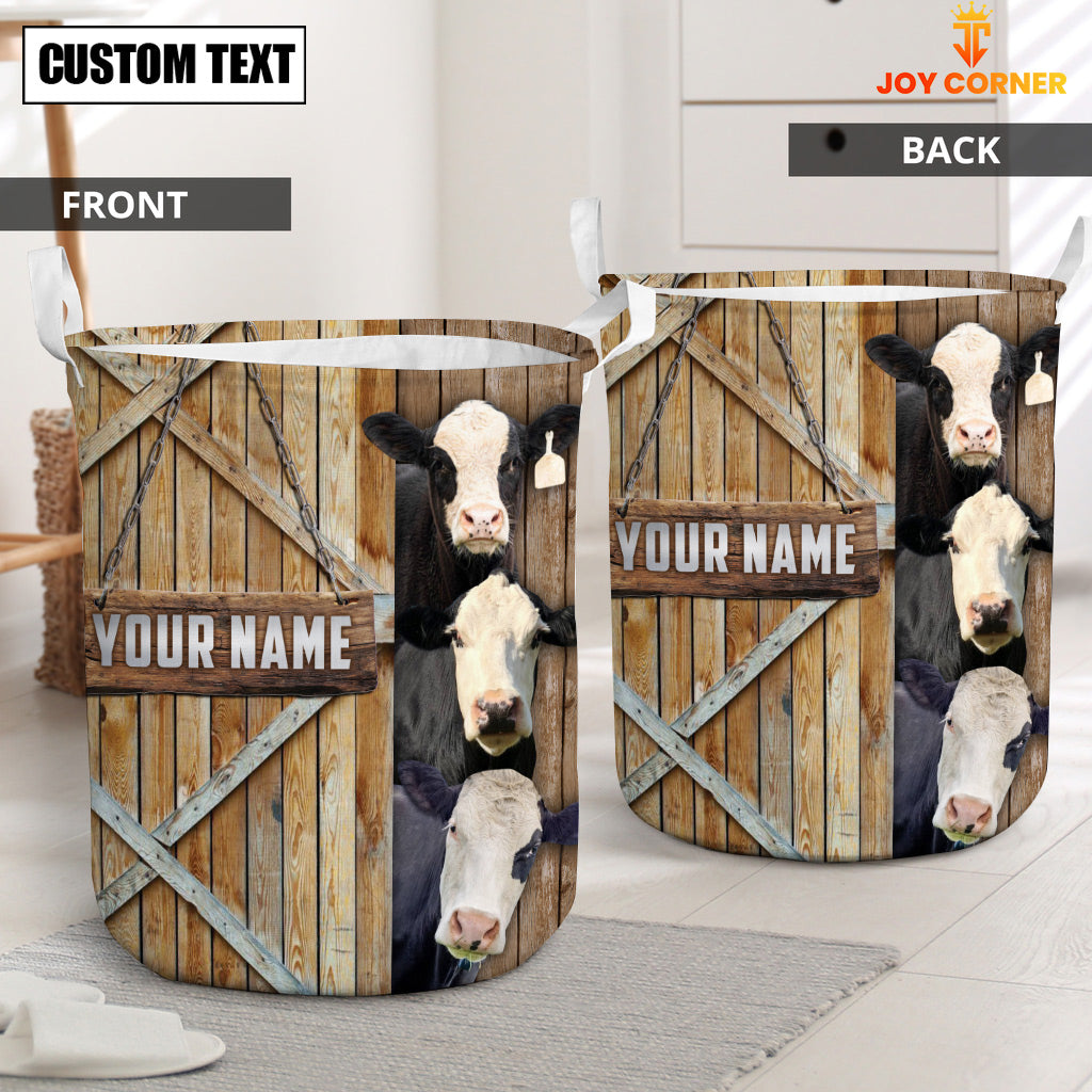 Black Baldy Barn Custom Name Laundry Basket