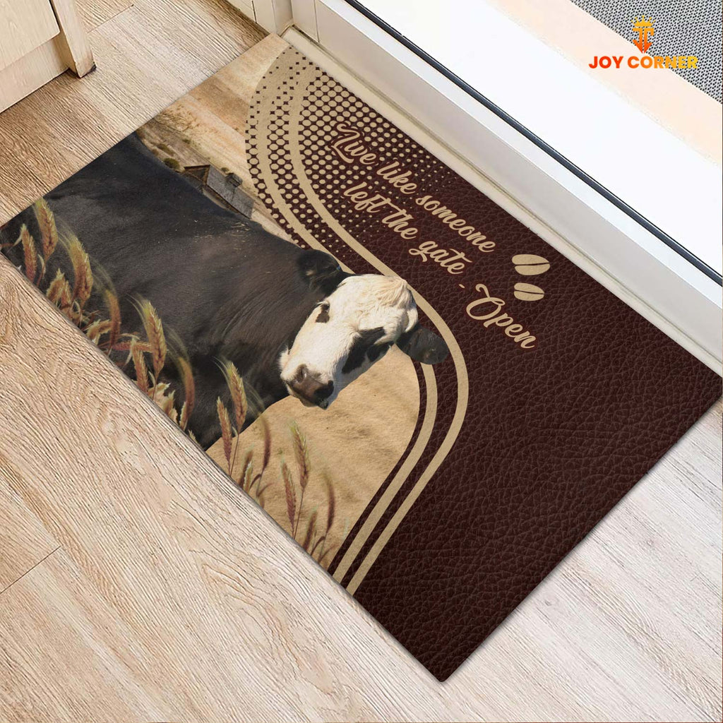 Black hereford Live Like Someone Left The Gate Open Doormat