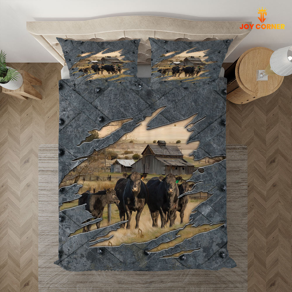 Black Angus On The Farm Customized Name Bedding Set