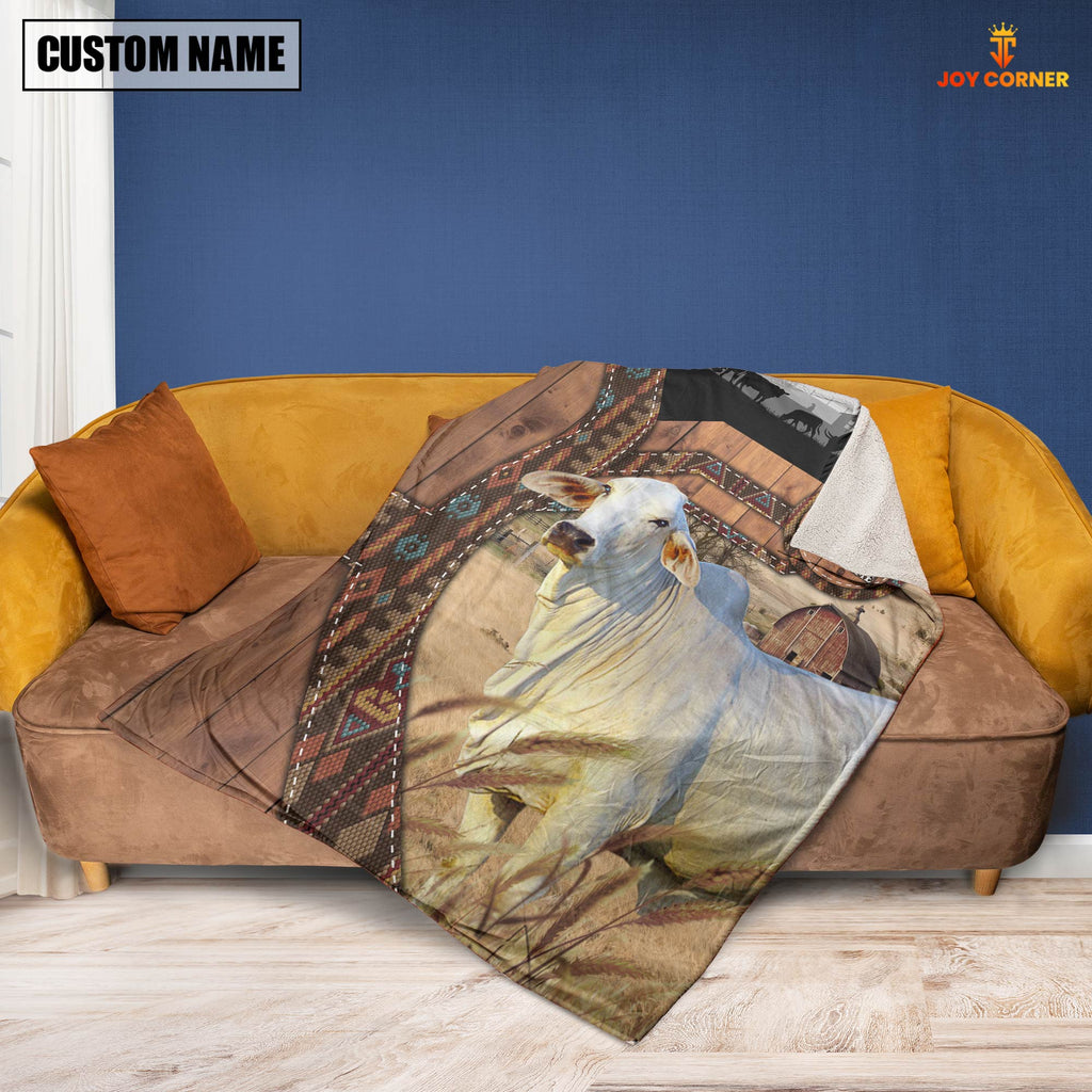 Brahman Custom Name Brocade Pattern Blanket