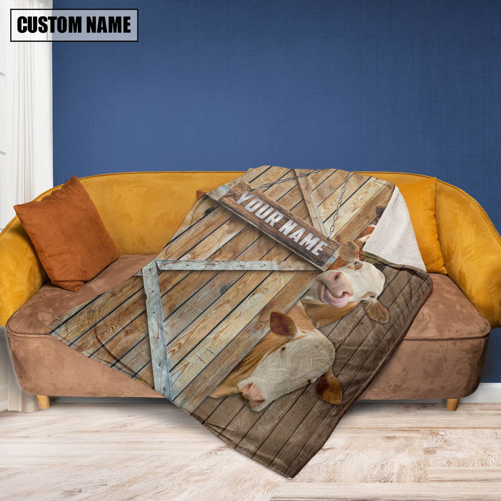 Personalized Name Simmental Barn Blanket