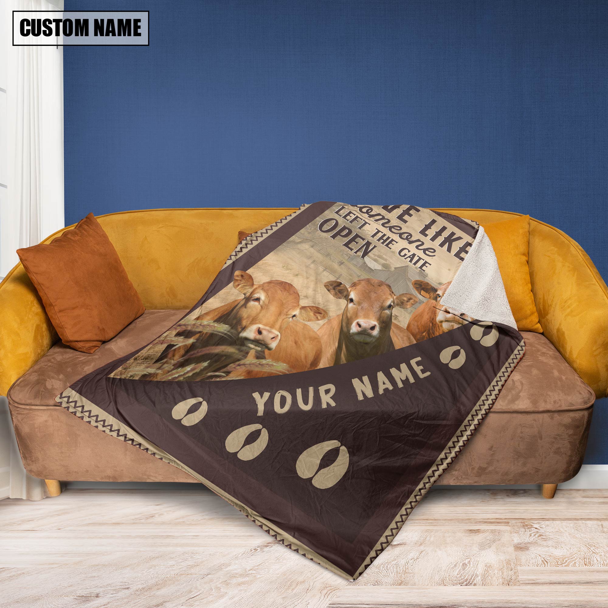 Personalized Fleckvieh Live Like Someone Left The Gate Open Blanket