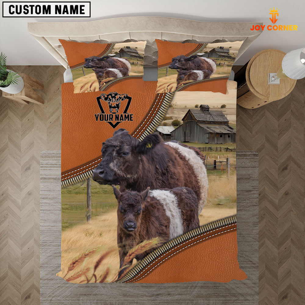 Belted Galloway On The Farm Customized Name 3D Bedding Set