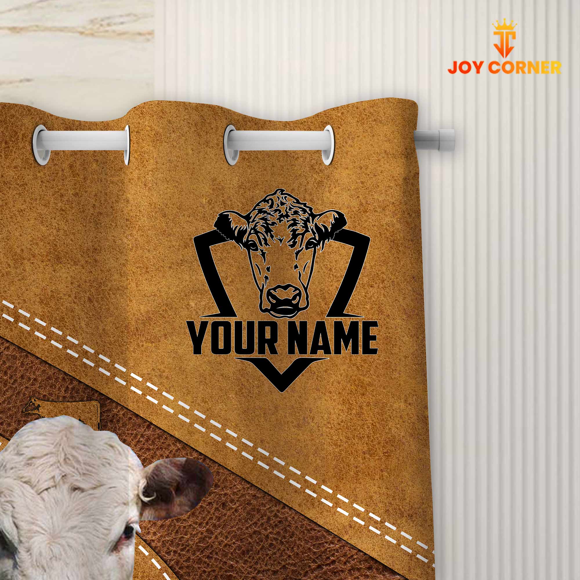 Custom Name Hereford Pattern Shower Curtain