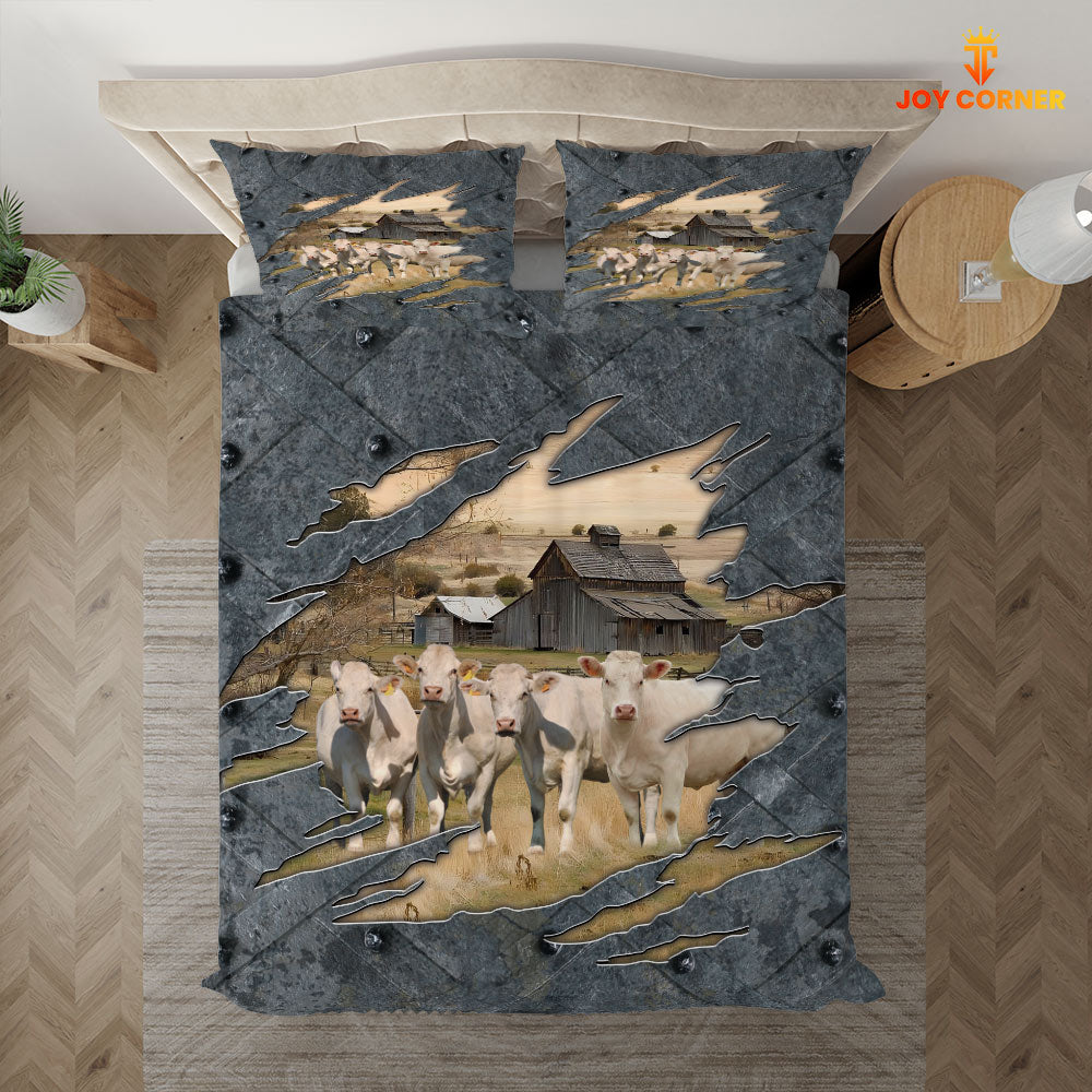 Charolais On The Farm Customized Name Bedding Set