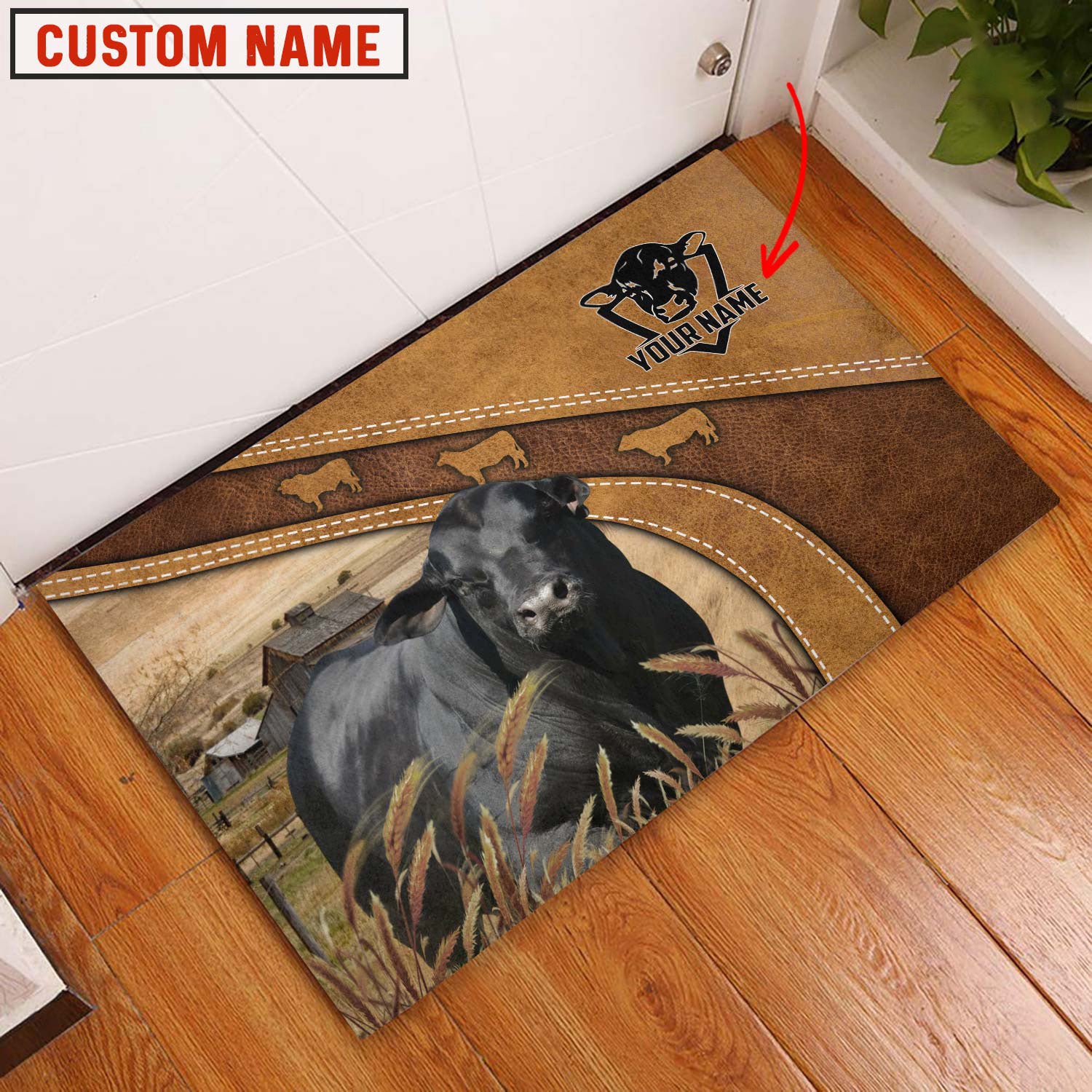 Brangus Personalized - Welcome Brown Doormat