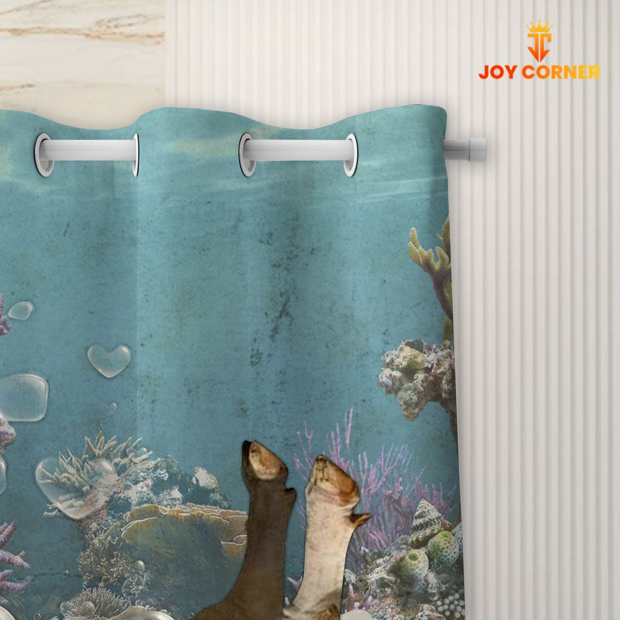 Charolais Taking Shower Under The Sea 3D Shower Curtain