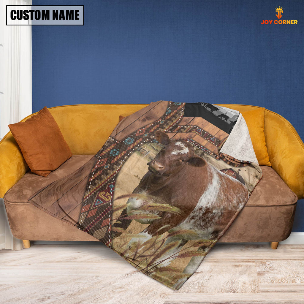 Shorthorn Custom Name Brocade Pattern Blanket