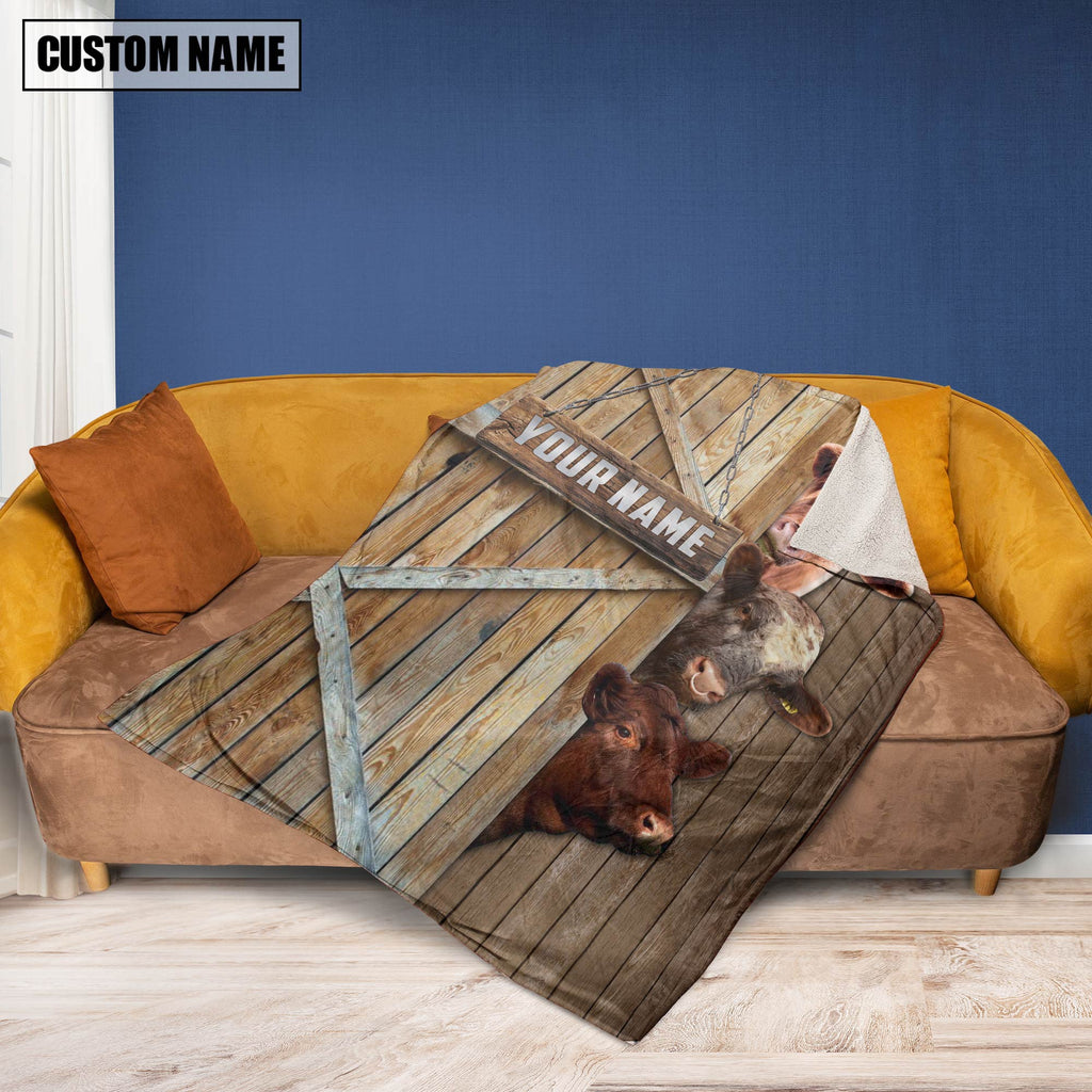 Personalized Name Shorthorn Barn Blanket