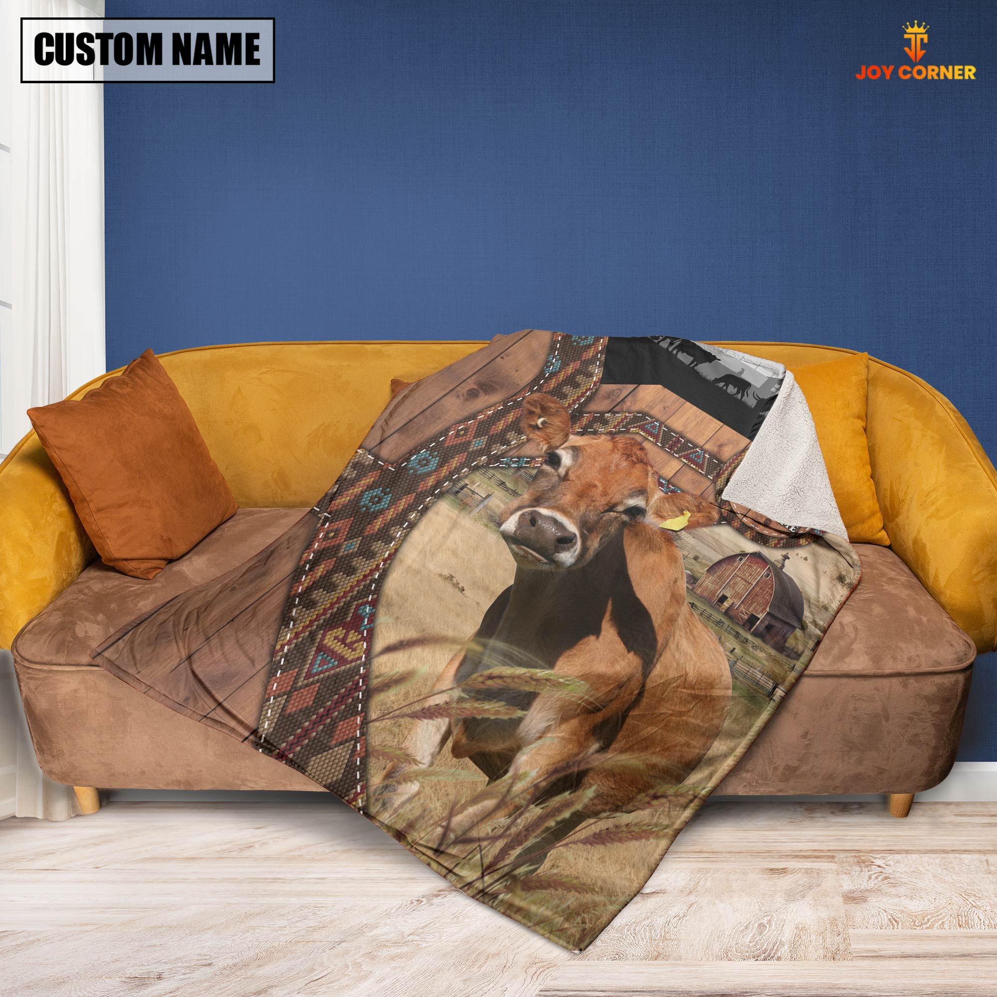 Jersey Custom Name Brocade Pattern Blanket