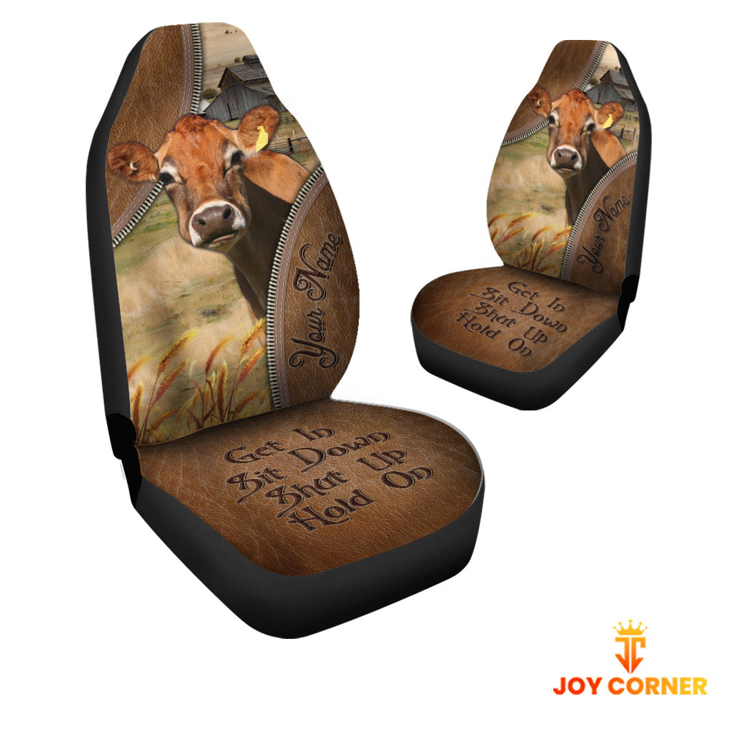 Jersey Customized Name Leather Pattern Car Seat Covers (2Pcs)