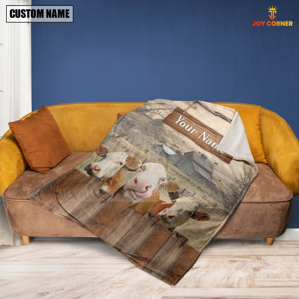 Personalized Name Simmental Wooden Pattern Blanket