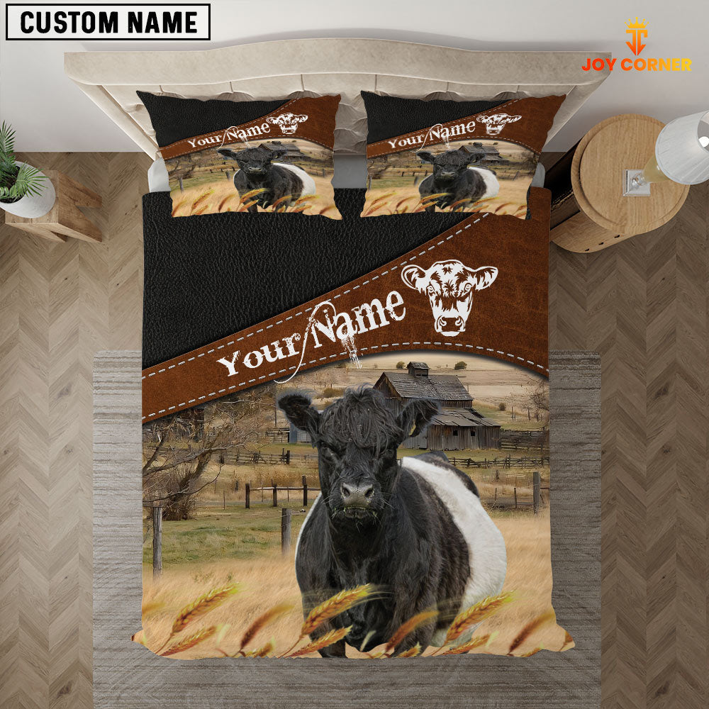 Belted Galloway On The Field Customized Name 3D Bedding Set