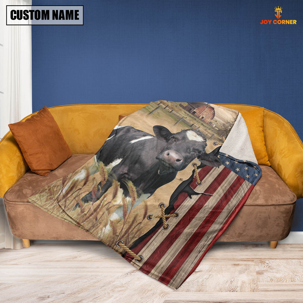 Personalized Name Holstein Flag Vintage Blanket
