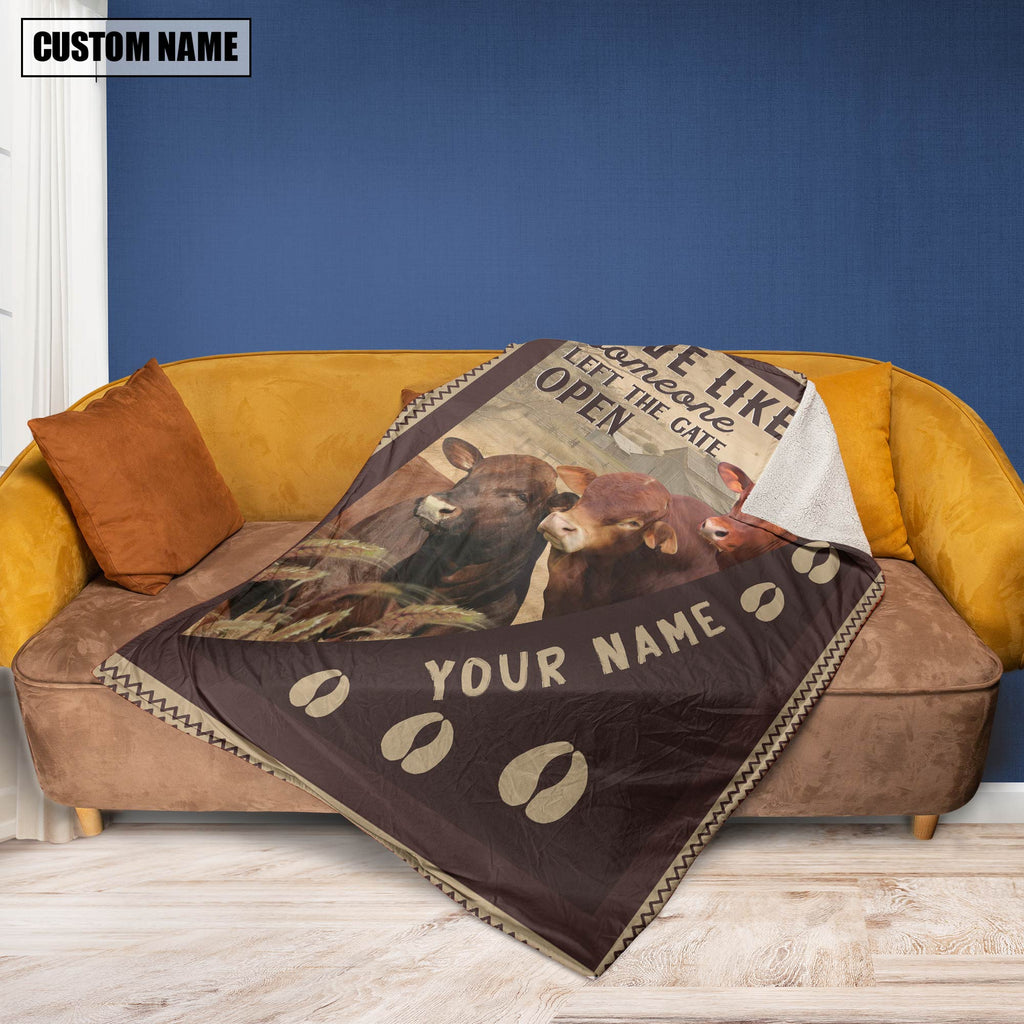 Personalized Beefmaster Live Like Someone Left The Gate Open Blanket