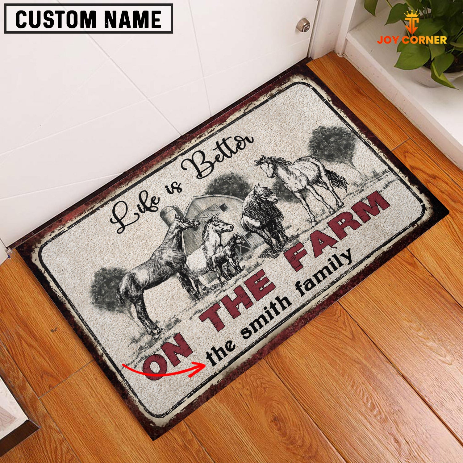 Horse Life is Better Custom Name Doormat