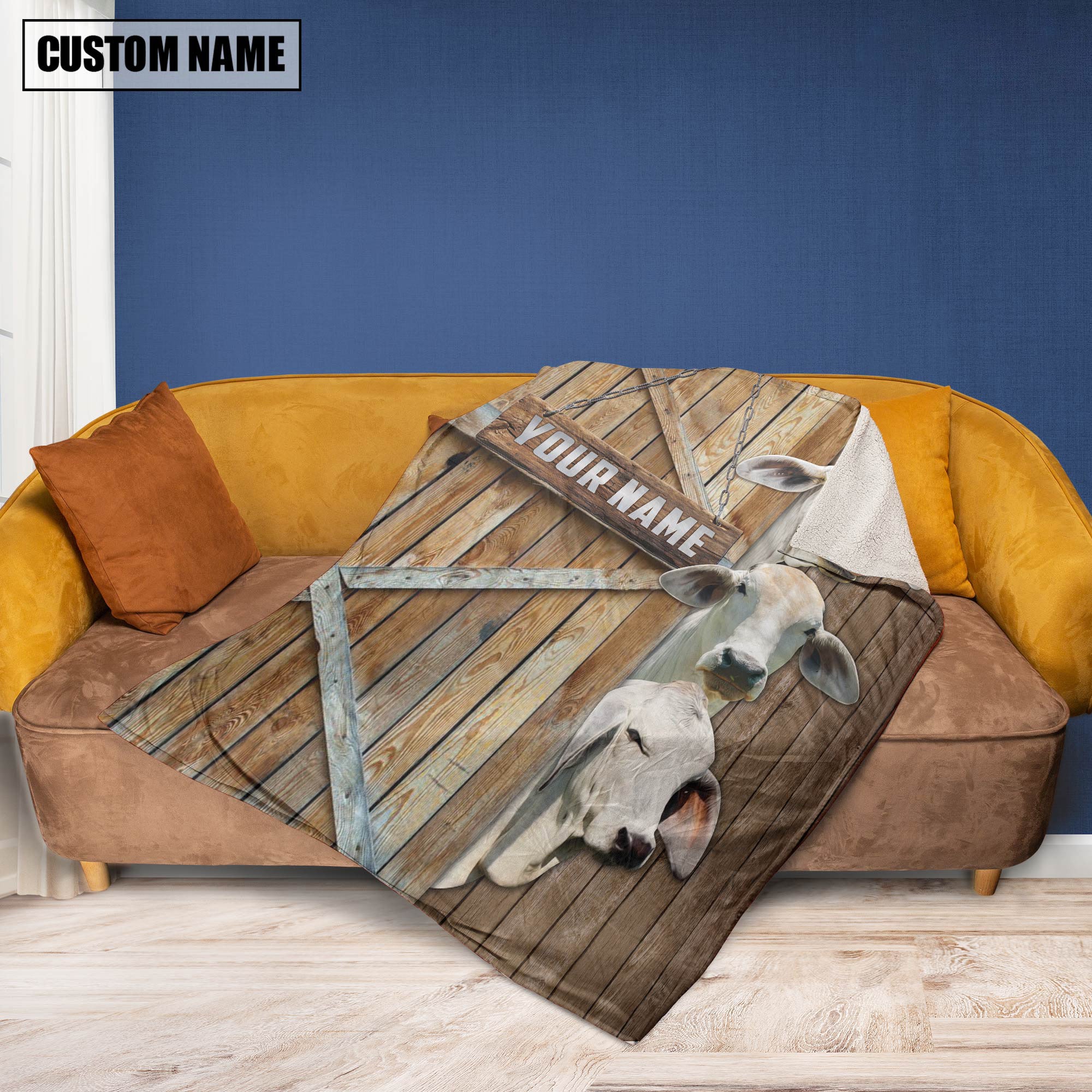 Personalized Name Brahman Barn Blanket