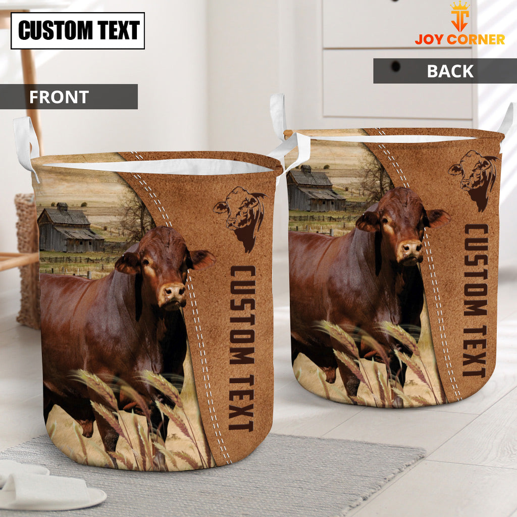 Beefmaster Brown Farm Custom Name Laundry Basket